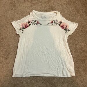 White open shoulder tee